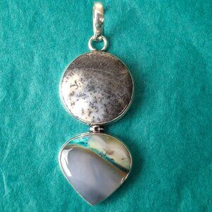 2/30$ NWOT dentitric opal 925 silver pendant